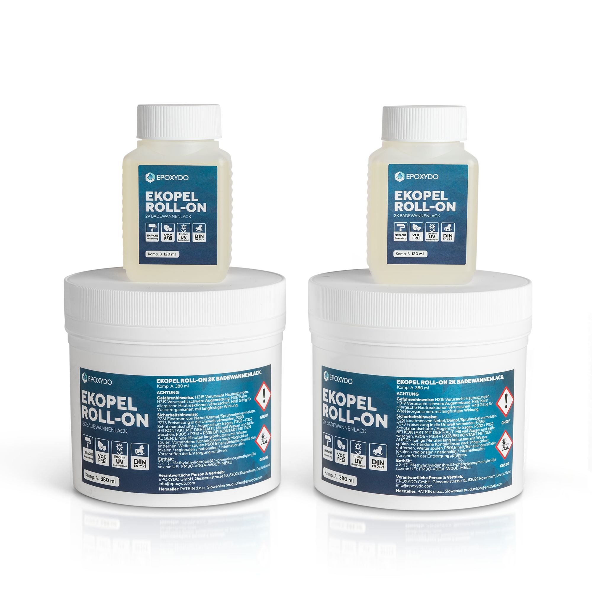 EKOPEL® ROLL-ON Vernice per piastrelle e vasche da bagno. Inodore. 1 L