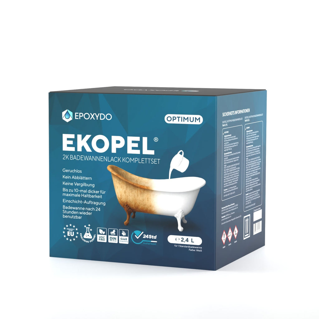 EKOPEL 2K-OPTIMUM Vernice per vasche da bagno. Set completo. Tempo di indurimento 24H.