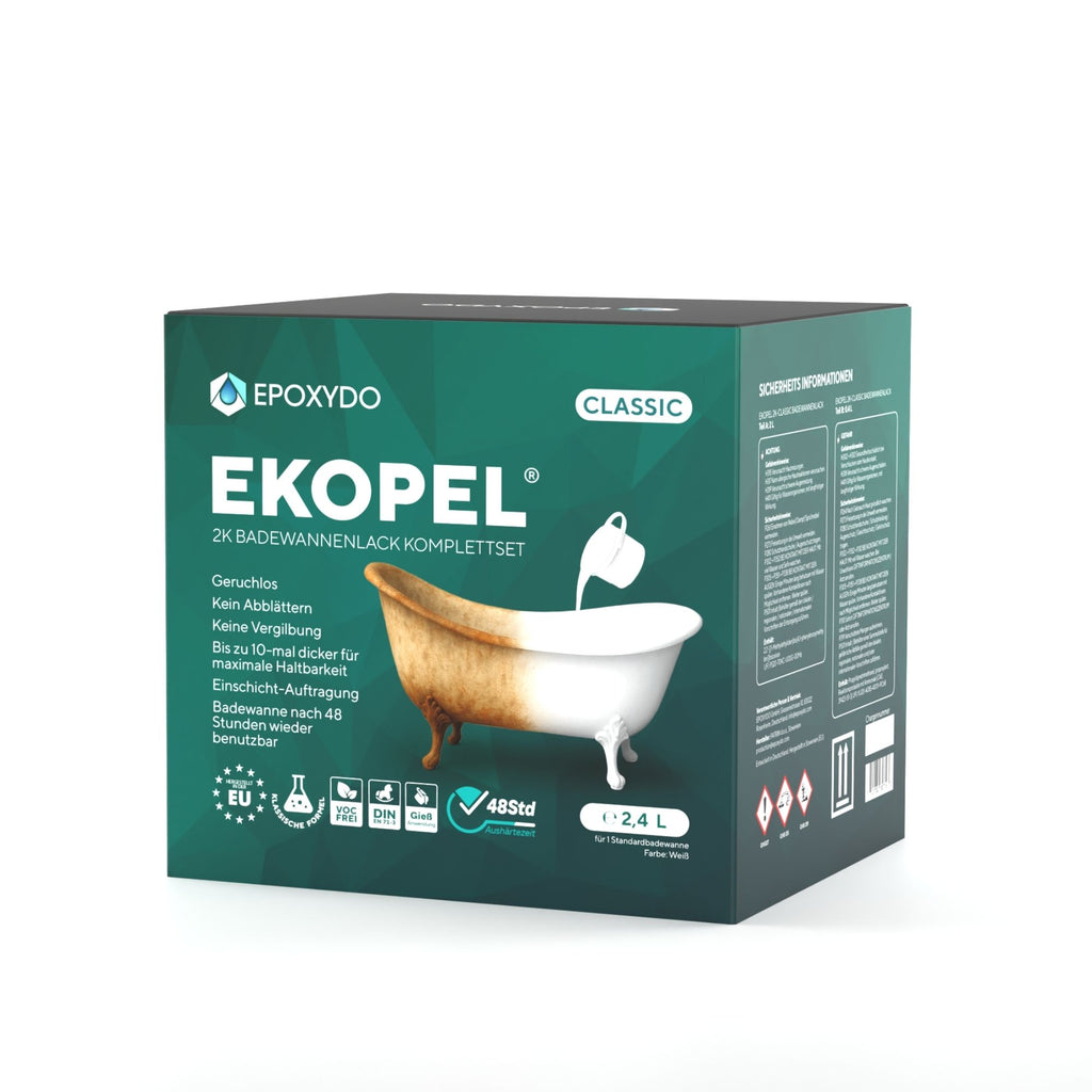 EKOPEL 2K-CLASSIC Vernice per vasche da bagno. Set completo. Tempo di indurimento 48H.