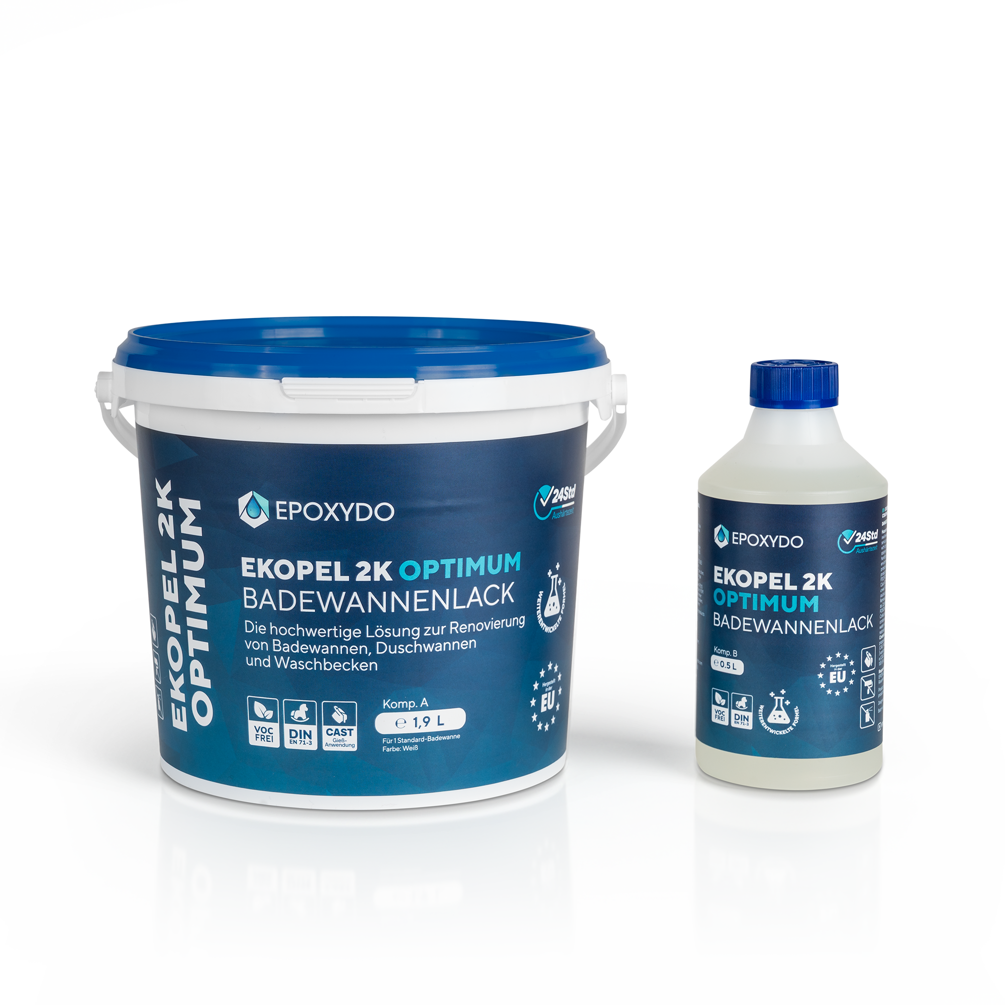 EKOPEL 2K-OPTIMUM Vernice per vasche da bagno. Set completo. Tempo di indurimento 24H.
